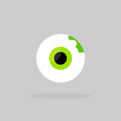 Eye icon, Halloween symbol, flat design template, vector illustration