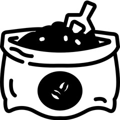 coffee bag solid line icon