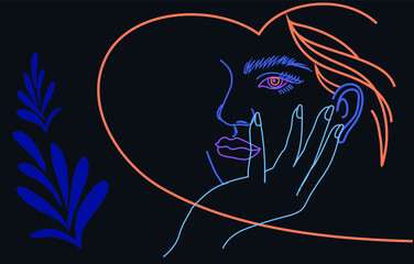 Line drawing woman. Modern Minimalist Style. Vector Illustration For Posters, t-shirts prints