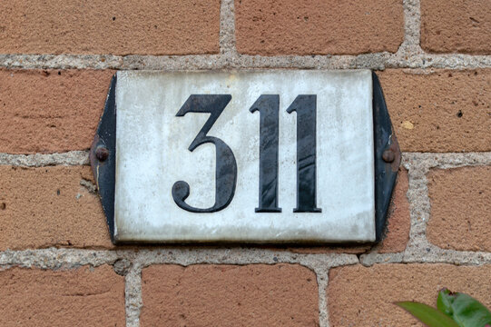 Close Up House Number 311 At Amsterdam The Netherlands 24-6-2021