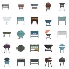 Brazier icons set flat vector isolated
