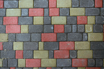 Abstract background. Old cobblestone pavement close-up. City