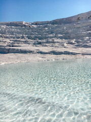 Natural travertine pools in Pamukkale, Turkey