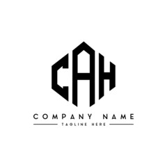 CAH letter logo design with polygon shape. CAH polygon logo monogram. CAH cube logo design. CAH hexagon vector logo template white and black colors. CAH monogram, CAH business and real estate logo. 