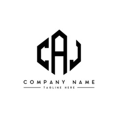 CAJ letter logo design with polygon shape. CAJ polygon logo monogram. CAJ cube logo design. CAJ hexagon vector logo template white and black colors. CAJ monogram, CAJ business and real estate logo. 