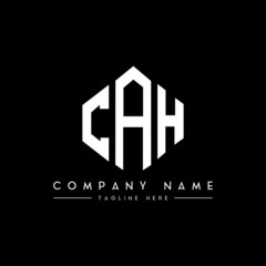 CAH letter logo design with polygon shape. CAH polygon logo monogram. CAH cube logo design. CAH hexagon vector logo template white and black colors. CAH monogram, CAH business and real estate logo. 