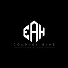 EAH letter logo design with polygon shape. EAH polygon logo monogram. EAH cube logo design. EAH hexagon vector logo template white and black colors. EAH monogram, EAH business and real estate logo. 