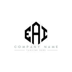 EAI letter logo design with polygon shape. EAI polygon logo monogram. EAI cube logo design. EAI hexagon vector logo template white and black colors. EAI monogram, EAI business and real estate logo. 