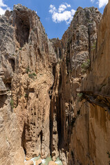 Royal Trail (El Caminito del Rey) in gorge Chorro, Malaga province, Spain