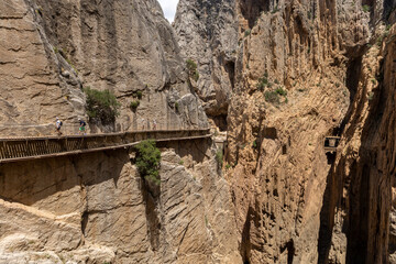 Royal Trail (El Caminito del Rey) in gorge Chorro, Malaga province, Spain