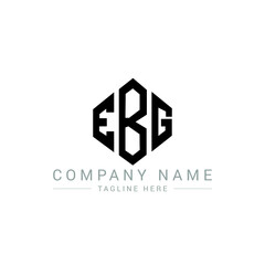 EBG letter logo design with polygon shape. EBG polygon logo monogram. EBG cube logo design. EBG hexagon vector logo template white and black colors. EBG monogram, EBG business and real estate logo. 