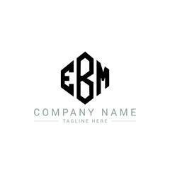 EBM letter logo design with polygon shape. EBM polygon logo monogram. EBM cube logo design. EBM hexagon vector logo template white and black colors. EBM monogram, EBM business and real estate logo. 