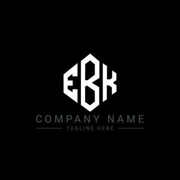 EBK letter logo design with polygon shape. EBK polygon logo monogram. EBK cube logo design. EBK hexagon vector logo template white and black colors. EBK monogram, EBK business and real estate logo. 