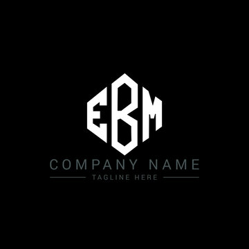 EBM letter logo design with polygon shape. EBM polygon logo monogram. EBM cube logo design. EBM hexagon vector logo template white and black colors. EBM monogram, EBM business and real estate logo. 