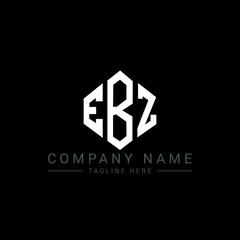 EBZ letter logo design with polygon shape. EBZ polygon logo monogram. EBZ cube logo design. EBZ hexagon vector logo template white and black colors. EBZ monogram, EBZ business and real estate logo. 