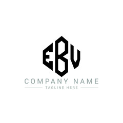 EBV letter logo design with polygon shape. EBV polygon logo monogram. EBV cube logo design. EBV hexagon vector logo template white and black colors. EBV monogram, EBV business and real estate logo. 