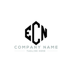 Fototapeta premium ECN letter logo design with polygon shape. ECN polygon logo monogram. ECN cube logo design. ECN hexagon vector logo template white and black colors. ECN monogram, ECN business and real estate logo. 