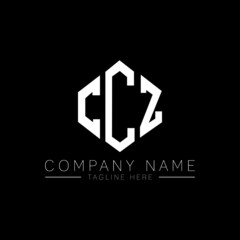 Fototapeta premium CCZ letter logo design with polygon shape. CCZ polygon logo monogram. CCZ cube logo design. CCZ hexagon vector logo template white and black colors. CCZ monogram, CCZ business and real estate logo. 