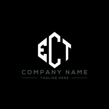 ECT letter logo design with polygon shape. ECT polygon logo monogram. ECT cube logo design. ECT hexagon vector logo template white and black colors. ECT monogram, ECT business and real estate logo. 