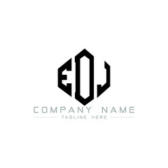 EDJ letter logo design with polygon shape. EDJ polygon logo monogram. EDJ cube logo design. EDJ hexagon vector logo template white and black colors. EDJ monogram, EDJ business and real estate logo. 