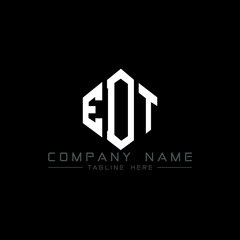 EDT letter logo design with polygon shape. EDT polygon logo monogram. EDT cube logo design. EDT hexagon vector logo template white and black colors. EDT monogram, EDT business and real estate logo. 
