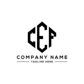 CEF letter logo design with polygon shape. CEF polygon logo monogram. CEF cube logo design. CEF hexagon vector logo template white and black colors. CEF monogram, CEF business and real estate logo. 