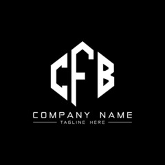 CFB letter logo design with polygon shape. CFB polygon logo monogram. CFB cube logo design. CFB hexagon vector logo template white and black colors. CFB monogram, CFB business and real estate logo. 