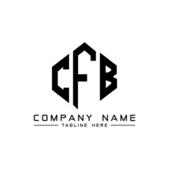 CFB letter logo design with polygon shape. CFB polygon logo monogram. CFB cube logo design. CFB hexagon vector logo template white and black colors. CFB monogram, CFB business and real estate logo. 
