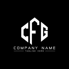 CFG letter logo design with polygon shape. CFG polygon logo monogram. CFG cube logo design. CFG hexagon vector logo template white and black colors. CFG monogram, CFG business and real estate logo. 