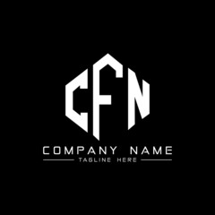 CFN letter logo design with polygon shape. CFN polygon logo monogram. CFN cube logo design. CFN hexagon vector logo template white and black colors. CFN monogram, CFN business and real estate logo. 