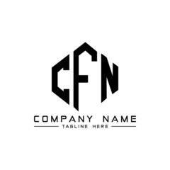 Fototapeta premium CFN letter logo design with polygon shape. CFN polygon logo monogram. CFN cube logo design. CFN hexagon vector logo template white and black colors. CFN monogram, CFN business and real estate logo. 