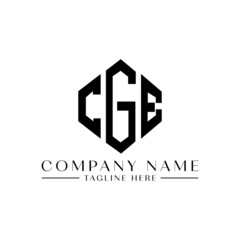CGE letter logo design with polygon shape. CGE polygon logo monogram. CGE cube logo design. CGE hexagon vector logo template white and black colors. CGE monogram, CGE business and real estate logo.   