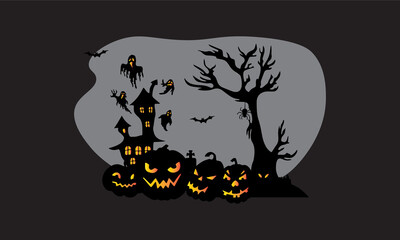 halloween background with pumpkin