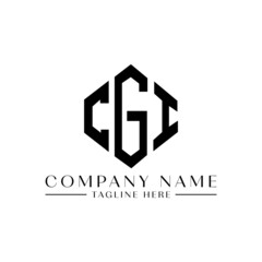 CGI letter logo design with polygon shape. CGI polygon logo monogram. CGI cube logo design. CGI hexagon vector logo template white and black colors. CGI monogram, CGI business and real estate logo. 