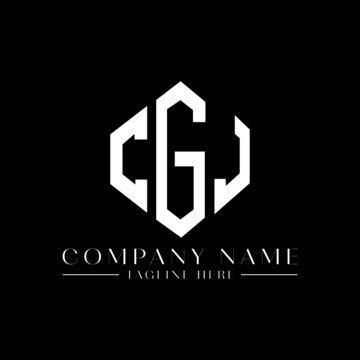 CGJ letter logo design with polygon shape. CGJ polygon logo monogram. CGJ cube logo design. CGJ hexagon vector logo template white and black colors. CGJ monogram, CGJ business and real estate logo. 
