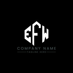 EFW letter logo design with polygon shape. EFW polygon logo monogram. EFW cube logo design. EFW hexagon vector logo template white and black colors. EFW monogram, EFW business and real estate logo. 