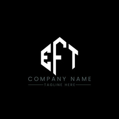 EFT letter logo design with polygon shape. EFT polygon logo monogram. EFT cube logo design. EFT hexagon vector logo template white and black colors. EFT monogram, EFT business and real estate logo. 