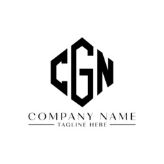 CGN letter logo design with polygon shape. CGN polygon logo monogram. CGN cube logo design. CGN hexagon vector logo template white and black colors. CGN monogram, CGN business and real estate logo. 