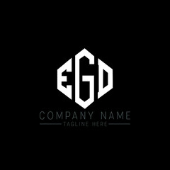 EGD letter logo design with polygon shape. EGD polygon logo monogram. EGD cube logo design. EGD hexagon vector logo template white and black colors. EGD monogram, EGD business and real estate logo. 