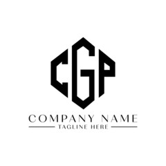 CGP letter logo design with polygon shape. CGP polygon logo monogram. CGP cube logo design. CGP hexagon vector logo template white and black colors. CGP monogram, CGP business and real estate logo. 