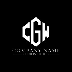 CGW letter logo design with polygon shape. CGW polygon logo monogram. CGW cube logo design. CGW hexagon vector logo template white and black colors. CGW monogram, CGW business and real estate logo. 