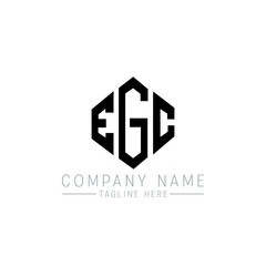 EGC letter logo design with polygon shape. EGC polygon logo monogram. EGC cube logo design. EGC hexagon vector logo template white and black colors. EGC monogram, EGC business and real estate logo. 