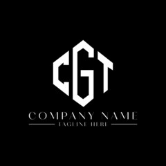 CGT letter logo design with polygon shape. CGT polygon logo monogram. CGT cube logo design. CGT hexagon vector logo template white and black colors. CGT monogram, CGT business and real estate logo.