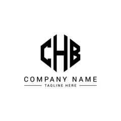 CHB letter logo design with polygon shape. CHB polygon logo monogram. CHB cube logo design. CHB hexagon vector logo template white and black colors. CHB monogram, CHB business and real estate logo. 