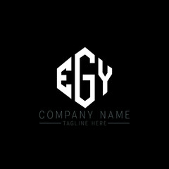 EGY letter logo design with polygon shape. EGY polygon logo monogram. EGY cube logo design. EGY hexagon vector logo template white and black colors. EGY monogram, EGY business and real estate logo. 