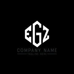 Fototapeta premium EGZ letter logo design with polygon shape. EGZ polygon logo monogram. EGZ cube logo design. EGZ hexagon vector logo template white and black colors. EGZ monogram, EGZ business and real estate logo. 