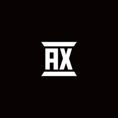 AX Logo monogram with pillar shape designs template