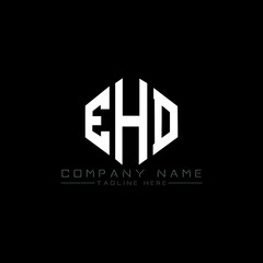 Fototapeta premium EHD letter logo design with polygon shape. EHD polygon logo monogram. EHD cube logo design. EHD hexagon vector logo template white and black colors. EHD monogram, EHD business and real estate logo. 