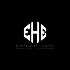 EHE letter logo design with polygon shape. EHE polygon logo monogram. EHE cube logo design. EHE hexagon vector logo template white and black colors. EHE monogram, EHE business and real estate logo. 