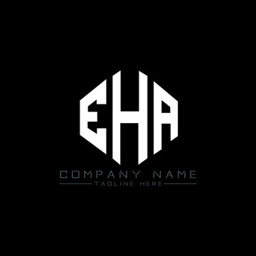 EHA letter logo design with polygon shape. EHA polygon logo monogram. EHA cube logo design. EHA hexagon vector logo template white and black colors. EHA monogram, EHA business and real estate logo. 